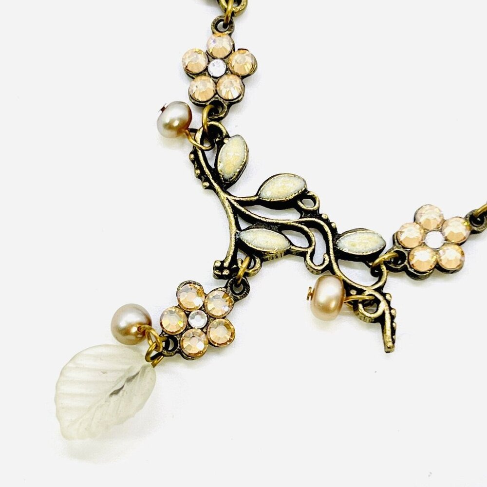 Anne Koplik Necklace Fairy Heirloom Quality Pearl Enamel Crystal Handmade Gift - Picture 2 of 6
